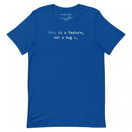 Picture of Javascript This Is A Feature Shirt
