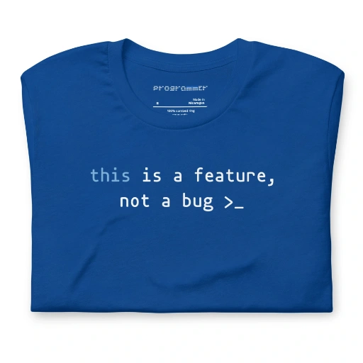 Picture of Javascript This Is A Feature Shirt