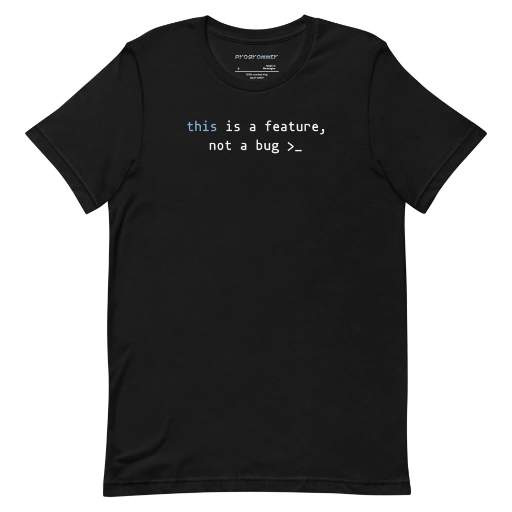 Picture of Javascript This Is A Feature Shirt