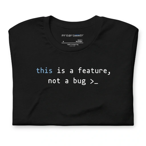 Picture of Javascript This Is A Feature Shirt