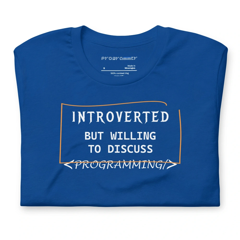 Picture of Introverted But Willing To Discuss Programming Shirt