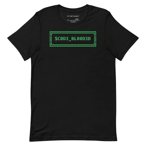 Picture of Code Blooded ASCII Terminal T-Shirt Shirt